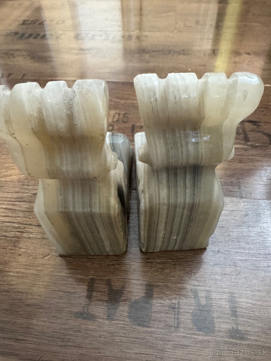 Vintage aztécke držiaky na knihy z Onyxu - 8