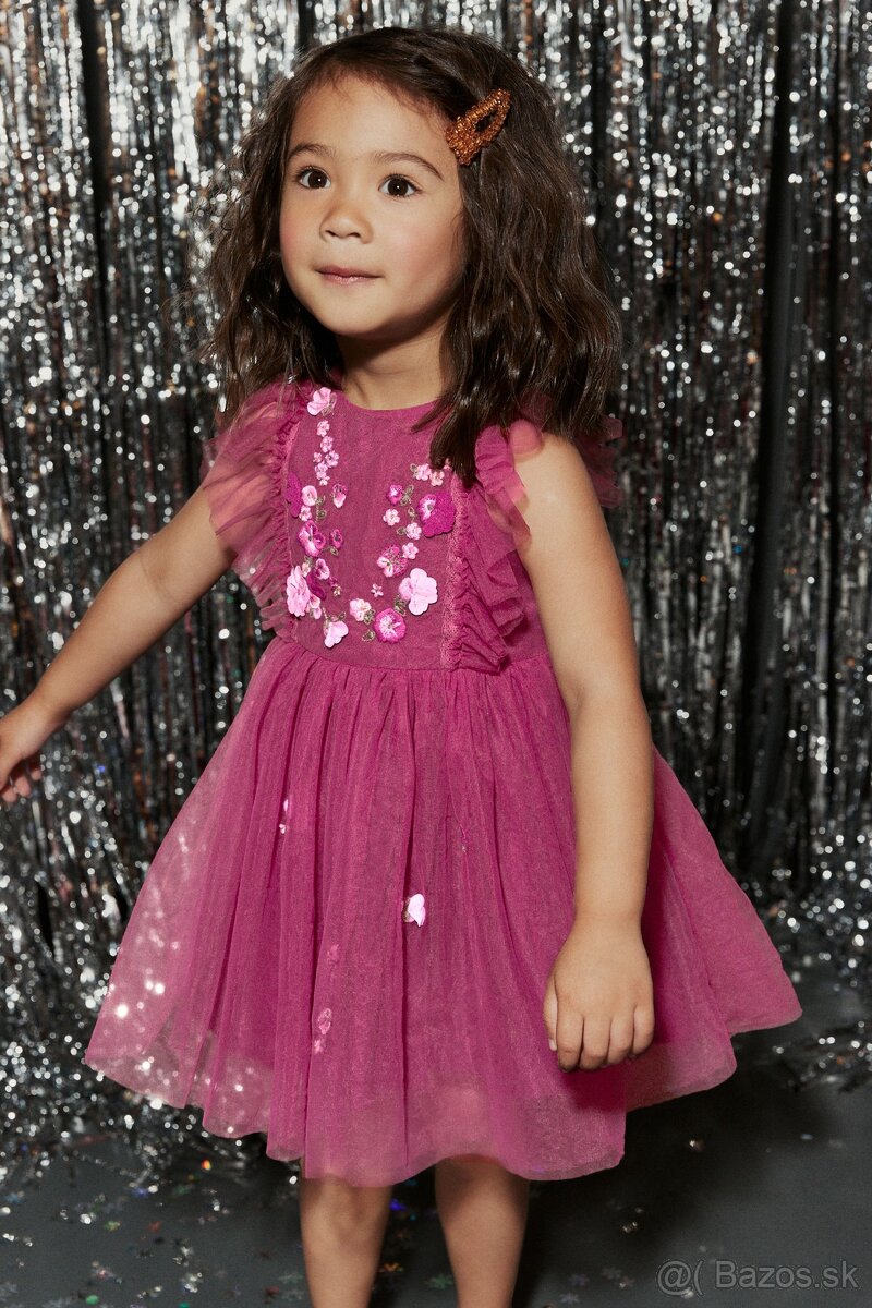 Nádherné vyšívané tylové spoločenské šaty značky Next - 8