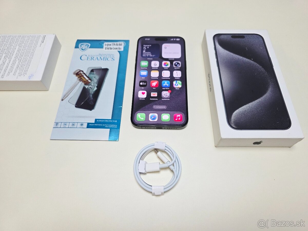 APPLE IPHONE 15 PRO MAX 256GB BLACK TITANIUM,BATERKA 99% - 8