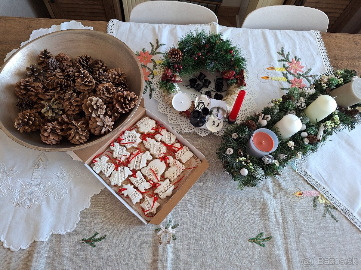 Vianočné prestieranie, adventné dekorácie, aranžovanie - 8