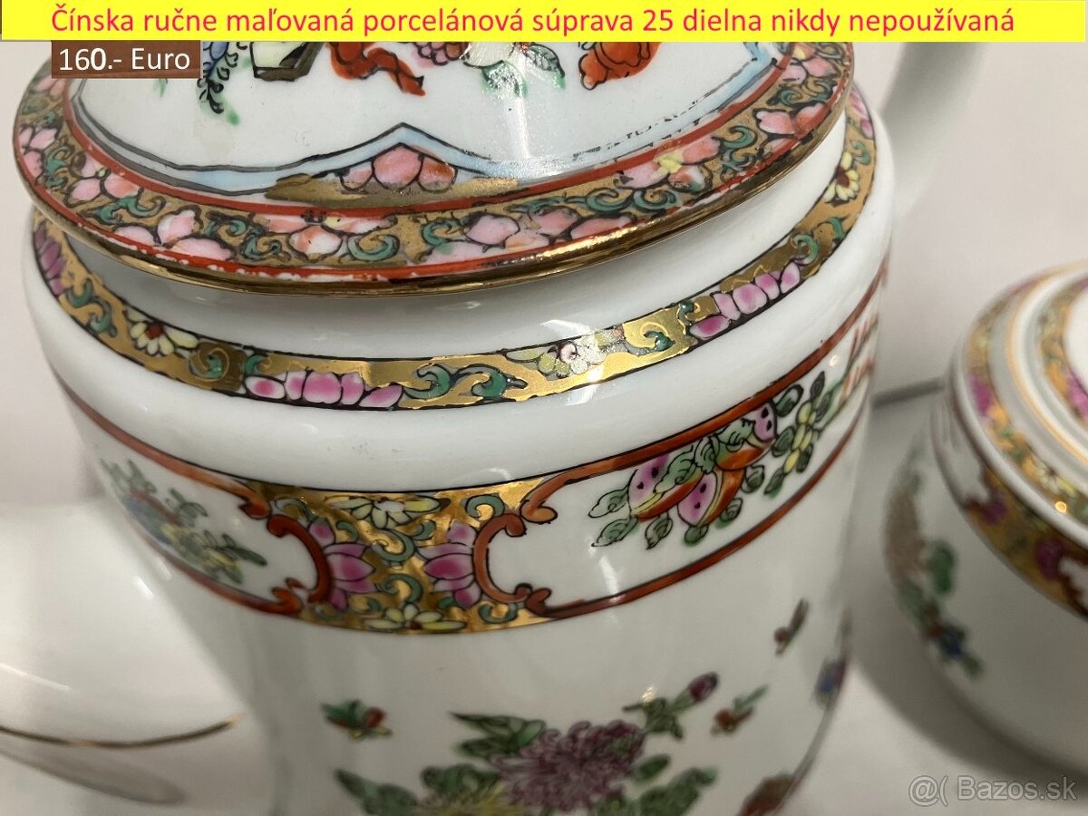 Ručne maľovaná 25 dielna porcelánová súprava - 8