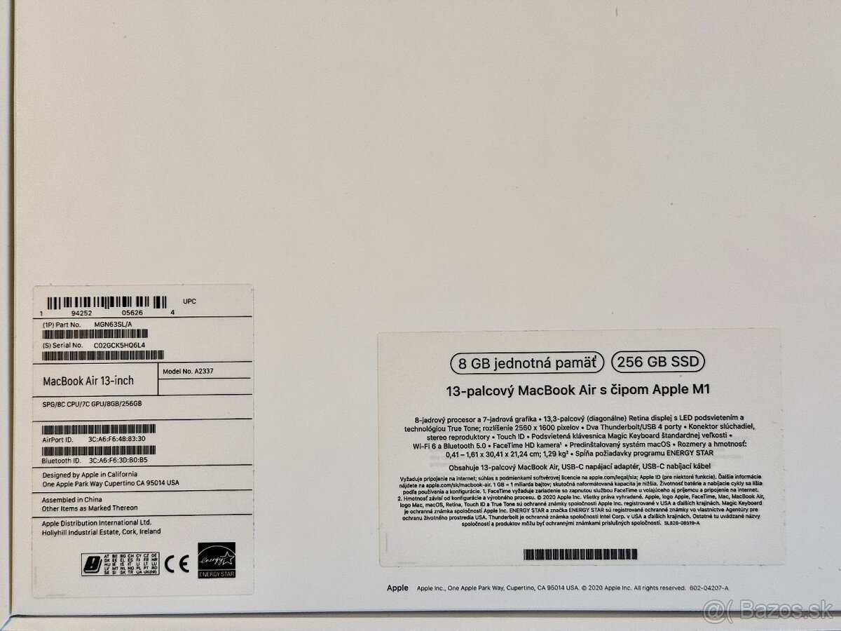 MacBook Air 13", M1/8GB/256GB, TOP STAV, Výdrž batérie 9 h. - 8