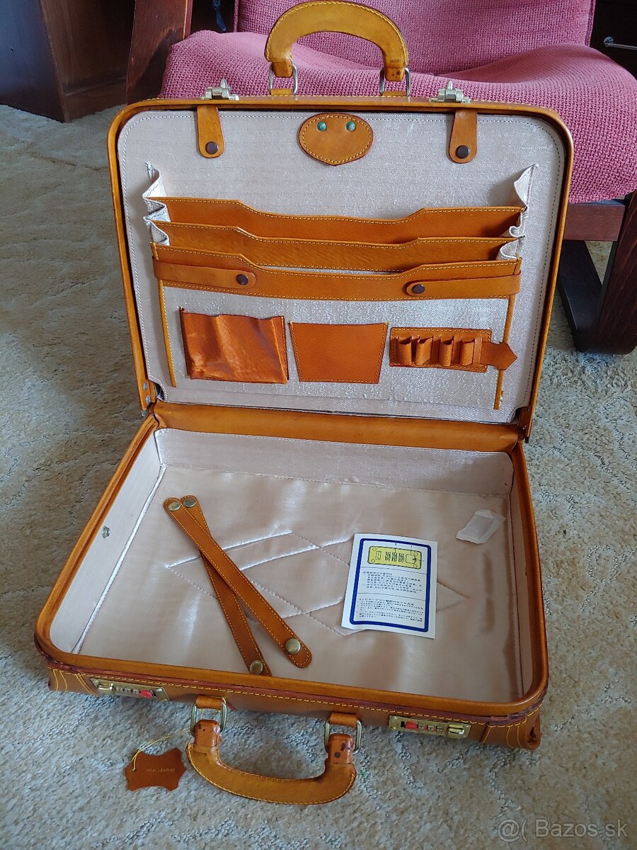 Nový kožený pilotný kufor - 8