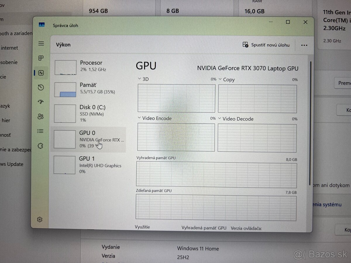 ASUS ROG Zephyrus M16 (GU603HR) – RTX 3070, 16GB, TOP STAV - 8