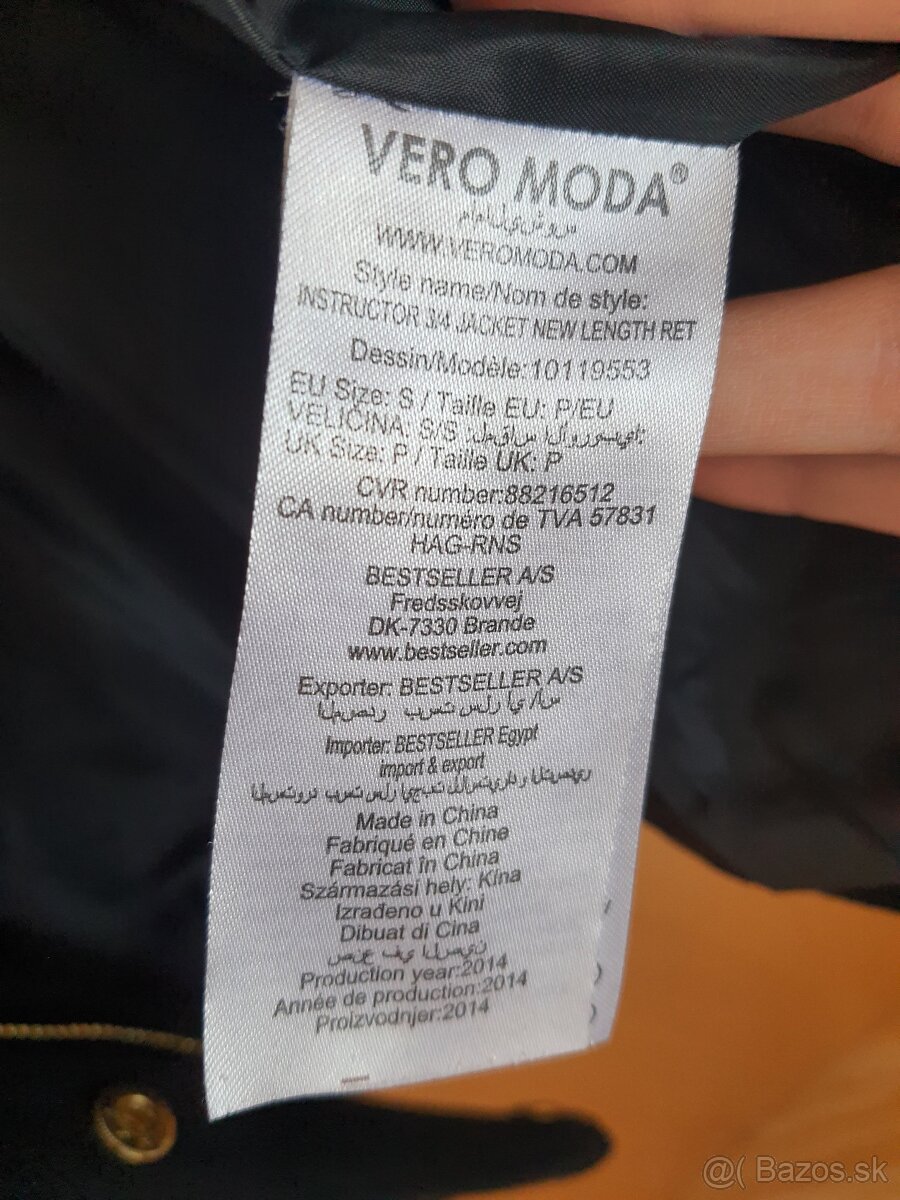Čierny vlnený kabát Vero Moda - 8