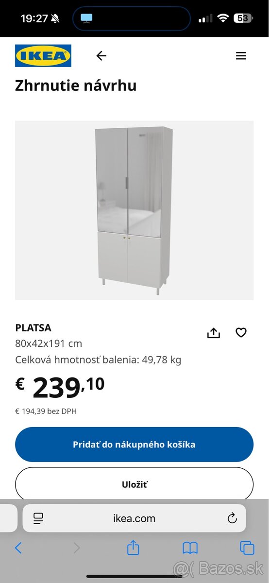 Skriňa/vitrína IKEA PLATSA 80x42x191cm + DOVOZ ZDARMA - 8
