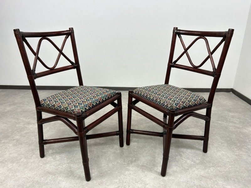 Dizajnový bambusový octagonal jedálenský stôl + 5ks stoličie - 8