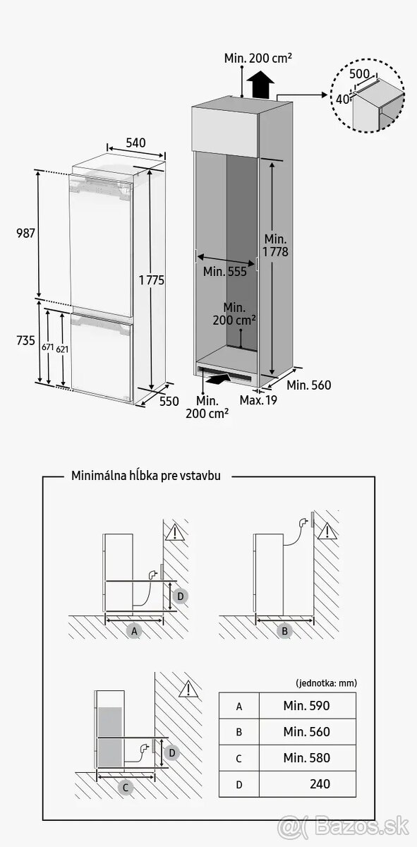 Vstavaná chladnička s mrazničkou Samsung - 8