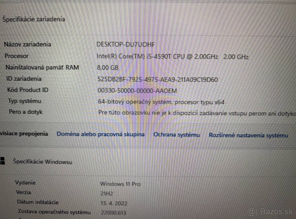 Mini počítač Dell.Intel i5-4590T 4x2,00GHz.8gb ram.250g SSD - 8