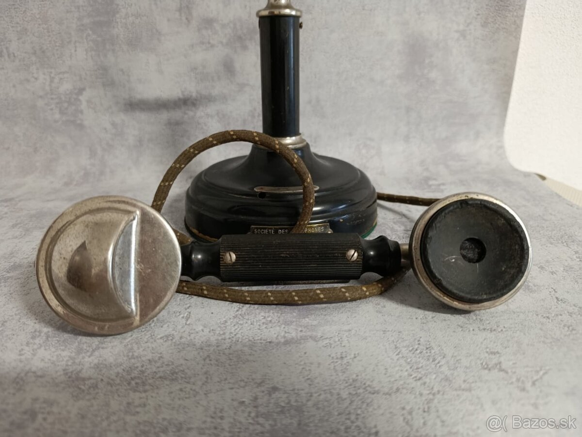 Velmi starý telefon - historicky telefon štitok Ericsson - 8