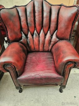 CHESTERFIELD ŠTÝL 3+1+1+UŠÁK KRESLO,ZNÍŽENÁ CENA - 8