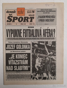 Staré noviny Denník Šport 3 - 8