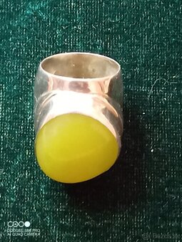 Strieborný prsteň s kameňom/Nefrit/ - 8