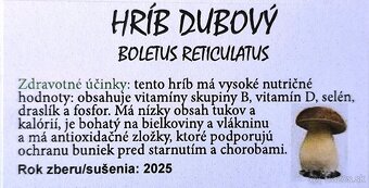 SUŠENÉ HUBY/HRÍBY - hliva, korálovec, dubáky, osičník - 8