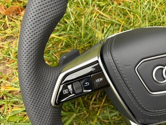 AUDI S volant A6 C8 A8 SQ8 Q8 kozeny zkoseny perforovany - 8