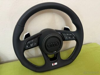 AUDI KOŽENÝ EXCLUSIVE VOLANT +AIRBAG+F1 PADLA BIELA/ČIERNA - 8