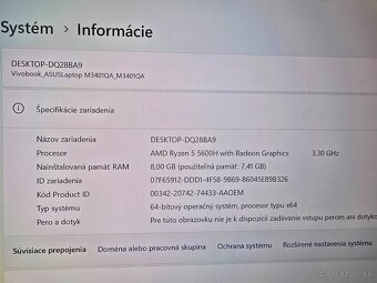 Asus Vivobook PRO 14 OLED s 8gb ram ryzen 5 procesorom 5 gen - 8