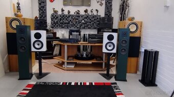 Biele reproduktory + stojany a reprokábel - 8