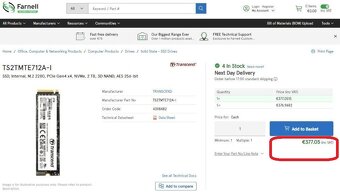 2TB / 1TB / 512GB Transcend MTE712A Industrial - 4 000TBW - 8