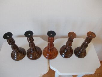 Drevený svietnik - hnedý - morený - 8