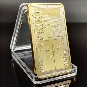 Pozlátená zlatá zberateľská tehlička - 500 € - 8