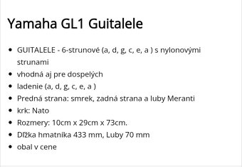 Gitara Yamaha GL1 Guitalele - 8