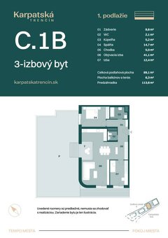 RADO | Rezidencia Karpatská (C.1B), 3i byt 89 m2, predzáhrad - 8