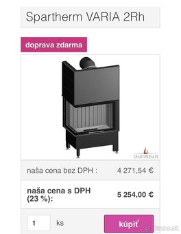 Zdvíhacia rohová krbová vložka SPARTHERM - 8