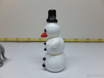 Set, staré skleněné figurky, slon, sněhulák, ježek. - 8