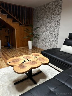 Dizajnový konferenčný stôl – masívny dub & epoxid - 8