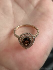 Zlatý prsteň s Quartzom a diamantami - 8