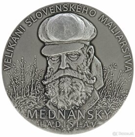 Veľká, 80 mm Ag 999 medaila Ladislav Medňanský - 8