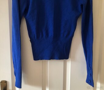 Kráľovsky modrý sveter na gombíky, Anna Scott, S/36 - 8