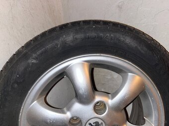 14" Hliníkové disky Peugeot, 4ks s letnými pneumatikami - 8