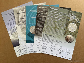 Predám pamätné listy k SK euro minciam - 8
