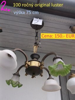 Lustre a lampy starožitné 100 - 150 ročné - 8