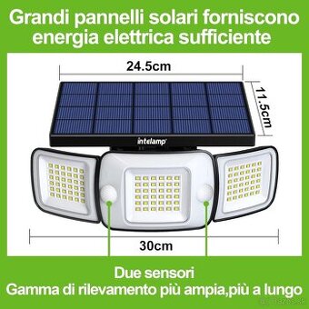 Vonkajšie solárne svietidlo INTELAMP 1200LM, 6000mAh - 8
