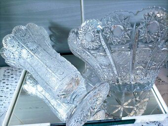 Krištáľ - misa , váza , poháre, - 8