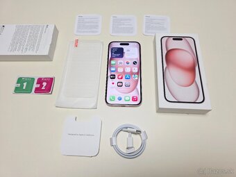 Apple iPHONE 15 PINK 128GB,TOP STAV ,BATERKA 100% - 8