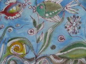 "Akvárium" - batika na plátne - 8
