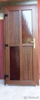 Predám vchodové dvere š79cm x v205cm biele a 88x200 orech - 8