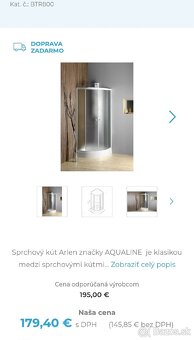 Nový nepoužitý sprchový kút 80x80 - 8