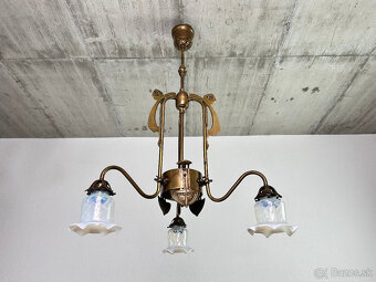 Secesný luster +3 nástenné lampy - 8