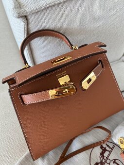 Hermes kelly mini kabelka hnedá - 8
