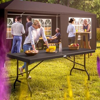 Skladací stôl antracit 183x75x73cm - 8