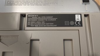 Predám radiomagnetofon Sony CFD-S35CP - 8