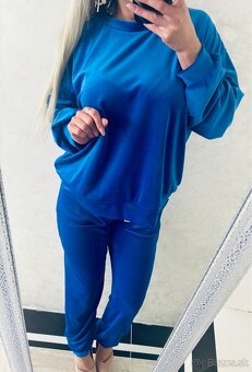 Damska talianska velurova suprava royal blue - 8