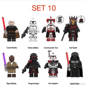 Rôzne figúrky Star Wars 3 (8ks) - typ lego - nové - 8