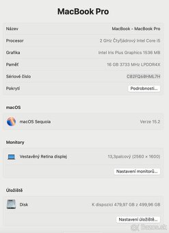 Macbook PRO 2020, 16GB. 500GB, poslední model - 8