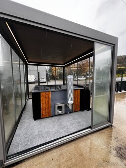 Kúpacia kaďa na drevo – luxusná, s integrovanou pieckou - 8